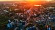 Aerial drone view of Chisinau, Moldova